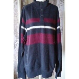 Chaps Stripe Long Sleeve Men Sweater with Pockets XL So Soft